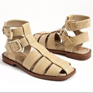 SAM EDELMAN Dawn Fisherman Sandals Bleechwood Weave